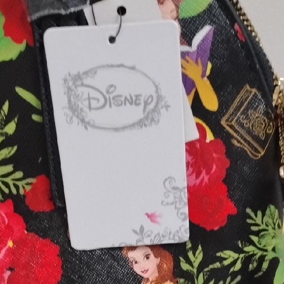 Disney Loungefly Beauty And The Beast Princess Black and Red Floral Satchel Set - Picture 3 of 16